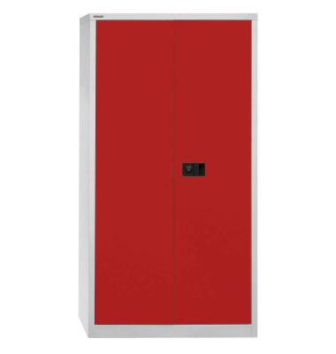Aktenschrank Universal E722A03506, Stahl abschließbar, 4 OH, 91,4 x 180,6 x 40 cm, rot/lichtgrau