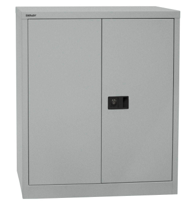 Aktenschrank Universal E402A01855, Stahl abschließbar, 2 OH, 91,4 x 100 x 40 cm, silber