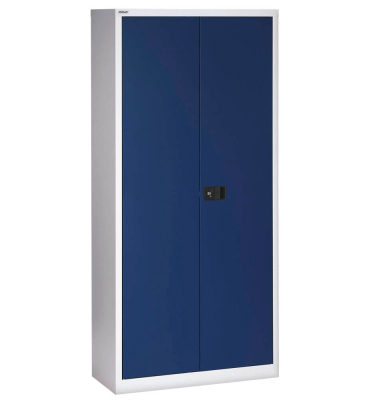 Aktenschrank Universal E722A03505, Stahl abschließbar, 4 OH, 91,4 x 180,6 x 40 cm, blau/lichtgrau