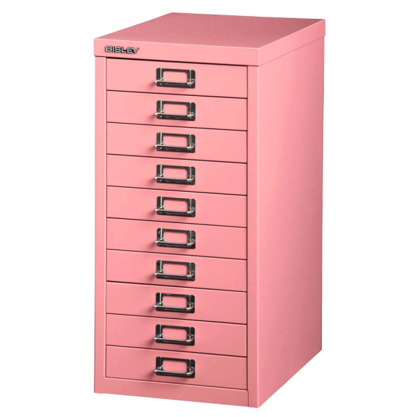 5020073769890 - Schubladenschrank MultiDrawer? 29er Serie L2910101 Stahl 10 Schubladen (Vollauszug) A4 279 x 59 x 38 cm pink 5020073769890