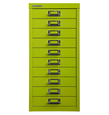 Schubladenschrank MultiDrawer™ 29er Serie L2910104, Stahl, 10 Schubladen (Vollauszug), A4, 27,9 x 59 x 38 cm, grün