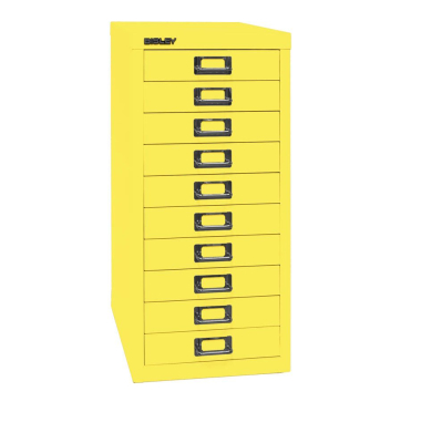 Schubladenschrank MultiDrawer™ 29er Serie L2910102, Stahl, 10 Schubladen (Vollauszug), A4, 27,9 x 59 x 38 cm, gelb