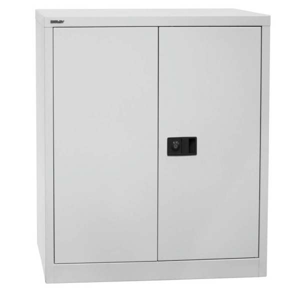 5020073776843 - BISLEY UNIVERSAL Flügeltürenschrank HxBxT 1000 x 914 x 400 mm 1 verzinkter Fachboden 2 Ordnerhöhen lichtgrau