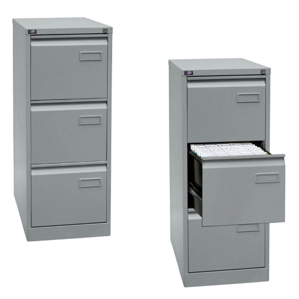 5020073779479 - BISLEY LIGHT Hängeregistraturschrank silber 3 Schubladen 413 x 622 x 1016 cm