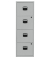 H&auml;ngeregistraturschrank PFA4F855 PFA 4, silber, 4 Schubladen, 1-bahnig