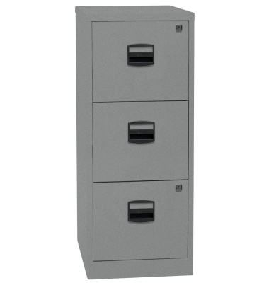 H&auml;ngeregistraturschrank PFA3F855 PFA 3, silber, 3 Schubladen, 1-bahnig