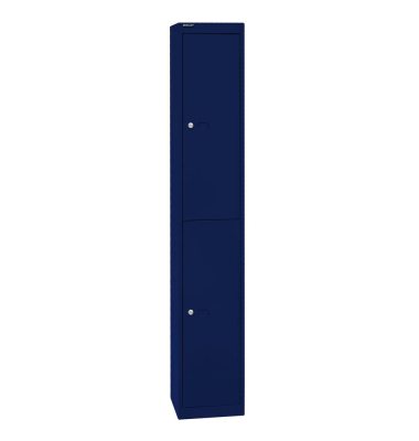 Spind, Metall, 1 Abteil mit 2 Fächern, abschließbar, 30,5x180,2cm (BxH), blau