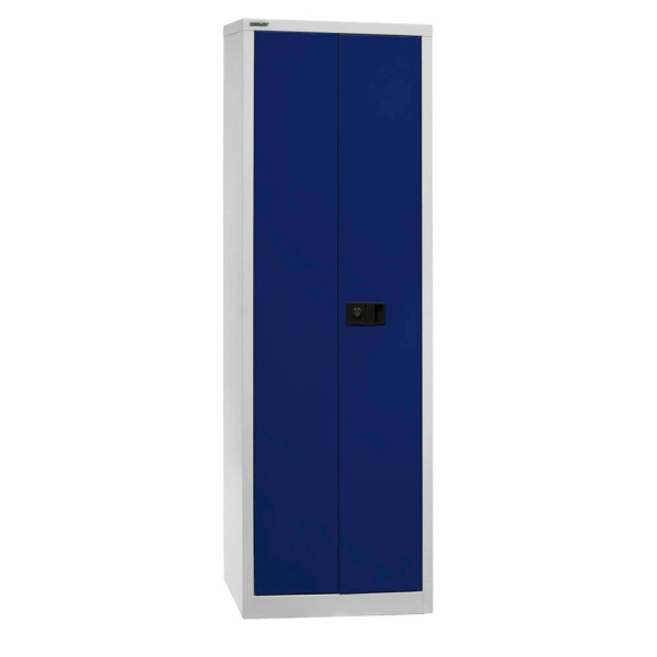 5020073797152 - BISLEY UNIVERSAL Flügeltürenschrank HxBxT 1950 x 600 x 400 mm 4 Fachböden 5 Ordnerhöhen lichtgrau   oxfordblau