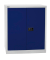 Flügeltürenschrank Universal, 2 Ordnerhöhen, 1 Boden, lichtgrau, blau