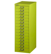 Schubladenschrank MultiDrawer™ 39er Serie L3915104, Stahl, 15 Schubladen (Vollauszug), A4, 27,9 x 86 x 38 cm, grün