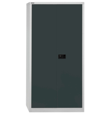 Aktenschrank Universal E782A04525, Stahl abschließbar, 5 OH, 91,4 x 195 x 40 cm, schwarz/lichtgrau