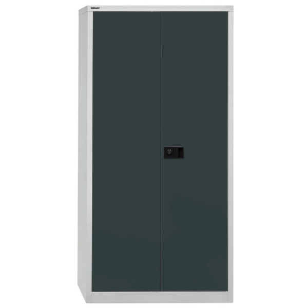 Bisley Aktenschrank Universal E782A04525, Stahl abschließbar, 5 OH, 91,4 x 195 x 40 cm, schwarz/lichtgrau 5020073823622 Bisley