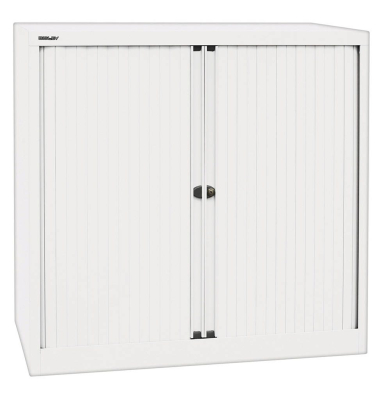 Aktenschrank EuroTambours™ PLUS et410102sPWW696, Kunststoff/Stahl abschließbar, 2,5 OH, 100 x 103 x 43 cm, weiß