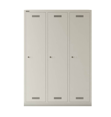 Spind MonoBloc ML12T1645, Metall, 2 Abteile mit 2 Fächern, abschließbar, 120x170cm (BxH), lichtgrau