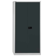 Aktenschrank Universal E782A04G525, Stahl abschließbar, 5 OH, 91,4 x 195 x 50 cm, schwarz/lichtgrau
