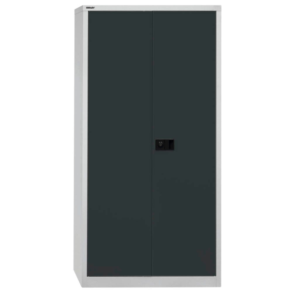 5020073830965 - BISLEY UNIVERSAL Flügeltürenschrank HxBxT 1950 x 914 x 400 mm 4 verzinkte Fachböden 5 Ordnerhöhen lichtgrau   anthrazit