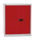 Flügeltürenschrank Universal, 2 Ordnerhöhen, 1 Boden, lichtgrau, rot