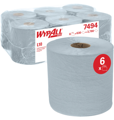 Wischtuchrolle L10 ControlT 7494, 630 T&uuml;cher, 18,5cm x 239m, blau