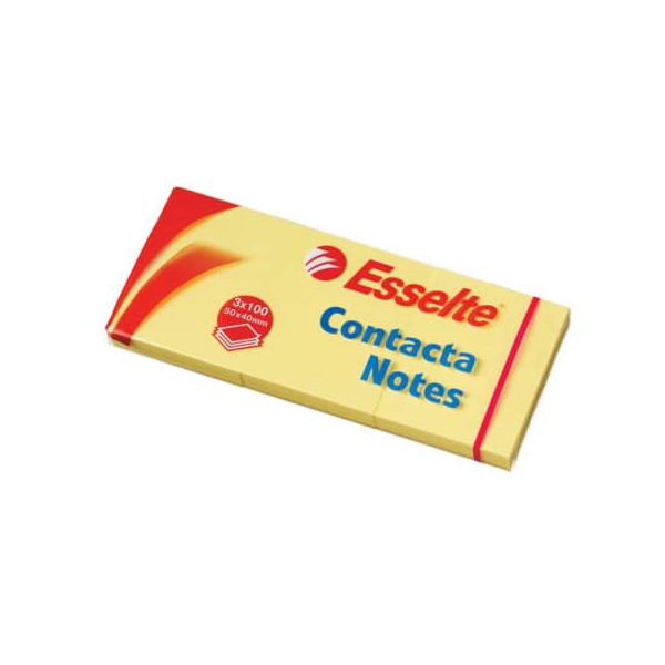 4 Stück Esselte Haftnotizen 83012, 50x40mm, gelb, rechteckig 5411313830126 Esselte 300 Blatt
