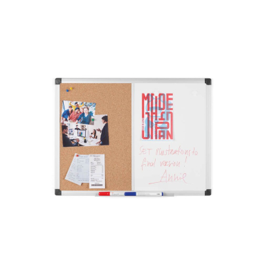 Kombitafeln MAYA KOMBI, XA0203170, 60x45cm (BxH), Kork/Whiteboard, Aluminium