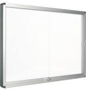 Schaukasten Exhibit 18 x A4 Schiebetür Metallrückwand weiß, grau magnetisch