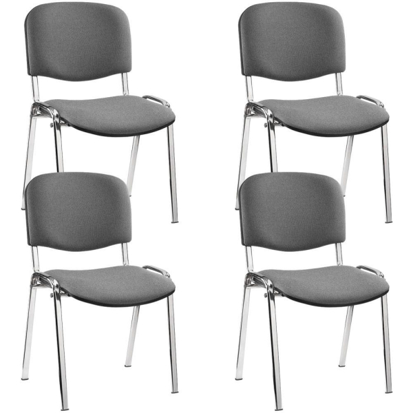 5901747021417 - Besucherstuhl Iso Visitor grau anthrazit gemustert chrom ohne Armlehnen 4-Fuß-Gestell 5901747021417 4 Stück 5901747021417 - Besucherstuhl Iso Visitor grau anthrazit gemustert chrom ohne Armlehnen 4-Fuß-Gestell 5901747021417 4 Stück