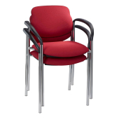 Besucherstühle rot STYL ARM CHROM C-29 2ER