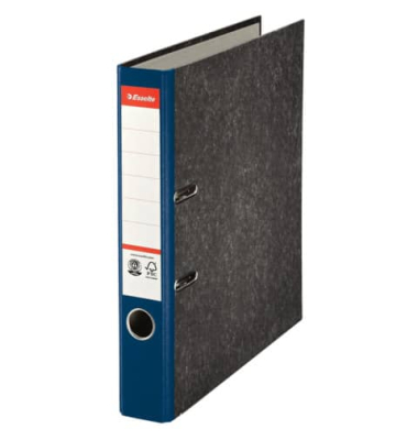 Ordner 36059, A4 50mm schmal Karton Wolkenmarmor blau