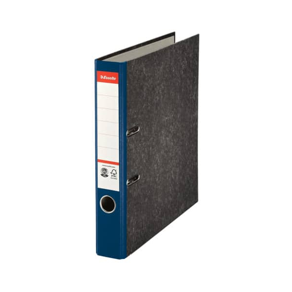 25 Stück Esselte Ordner 36059, A4 50mm schmal Karton Wolkenmarmor schwarz/blau 5902812360592 Esselte
