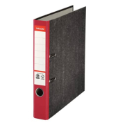 Ordner 36062, A4 50mm schmal Karton Wolkenmarmor schwarz/rot