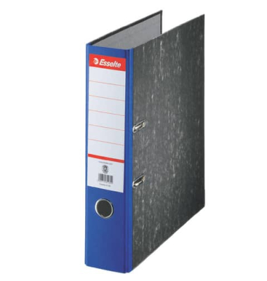 Ordner 36064, A4 75mm breit Karton Wolkenmarmor blau