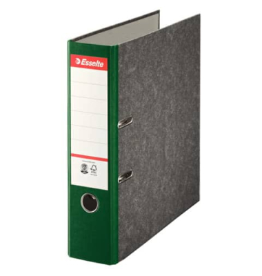 Ordner 36066, A4 75mm breit Karton Wolkenmarmor grün