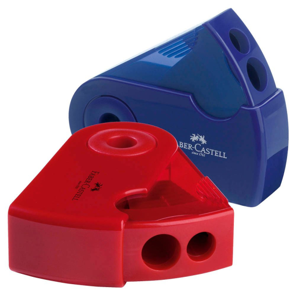 6933256608192 - FABER-CASTELL Dosenspitzer doppelt GRIP Doppelspitzer rot blau blau oder rot 6933256608192 - FABER-CASTELL Dosenspitzer doppelt GRIP Doppelspitzer rot blau blau oder rot