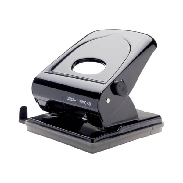 7313468356019 - Bürolocher Fashion FMC40 21835601 phantomschwarz bis 4mm 40 Blatt mit Anschlagschiene 7313468356019 Rapid