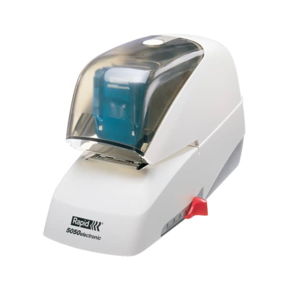 7313469932120 - 5050E Elektrisches Flach-Hochleistungsheftgerät 20993212 Weiß Schwarz 50 Blatt 5050 Kassette Metall Kunststoff