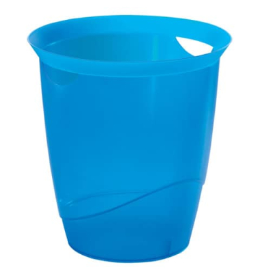 Papierkorb TREND 16 Liter blau transluzent
