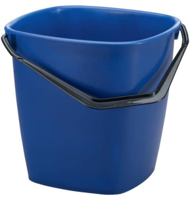 Eimer 14 Liter blau rechteckig mit Kunststoffbügel