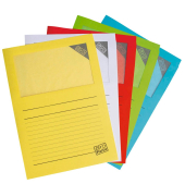 Sichtmappen Öko Ordo Zero plastic 29479.00 mit Druck und Fenster, A4, farbig sortiertoben & seitlich offen, 