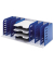 Sortierstation Styrorac 282-0340738 grau/blau 8 Trennwände, 3 Tablare
