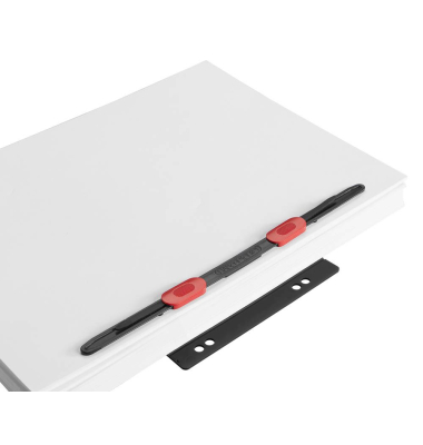 Heftstreifen kurz f&uuml;r 500 Blatt 1398595, 35x130mm, Kunststoff mit Kunststoffdeckleiste, schwarz