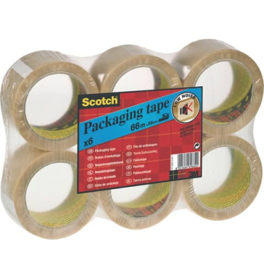 Packband 6890T386, 38mm x 66m, PVC, handabreißbar, leise abrollbar, transparent