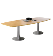 Konferenztisch Idea+ IDTR280/FAA, 74cm (H), 280x80-110cm (BxT), Tonnenform, buche / silber