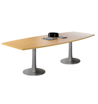 Konferenztisch Idea+ IDTR280/FAA, 74cm (H), 280x80-110cm (BxT), Tonnenform, buche / silber