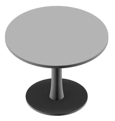 Konferenztisch ohne COTC10C/GRA, 74cm (H), 100x100cm (BxT), rund, lichtgrau / silber