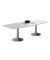 Konferenztisch Idea+ IDTR280/GRA, 74cm (H), 280x80-110cm (BxT), Tonnenform, lichtgrau / silber