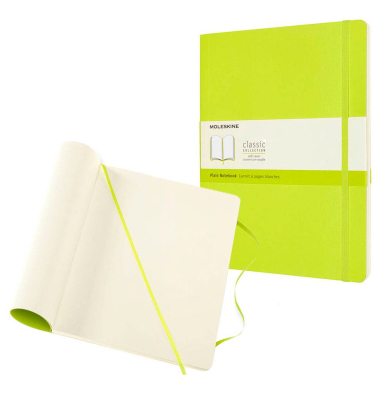 Notizbuch 851021, Classic Collection flexibler Einband, grün, A4, blanko, 70g, 96 Blatt / 192 Seiten