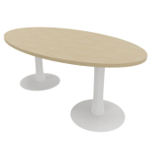 Konferenztisch Idea+ IDTR200 RK I, 74cm (H), 200x110cm (BxT), oval, eiche / weiß