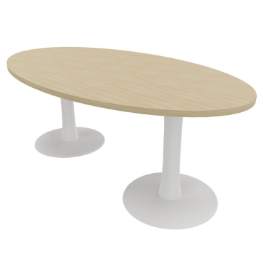 Konferenztisch Idea+ IDTR200 RK I, 74cm (H), 200x110cm (BxT), oval, eiche / weiß