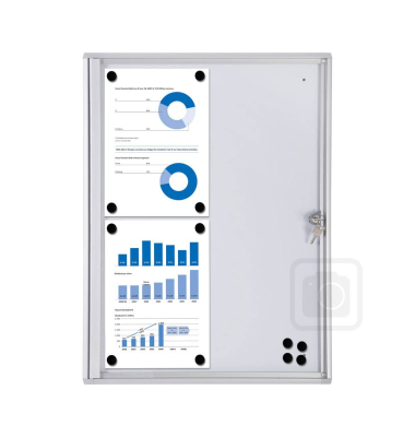 Schaukasten Economy XS SCXS4XA4, 4xA4 (A2), wei&szlig;/grau, magnetisch, beschreibbar