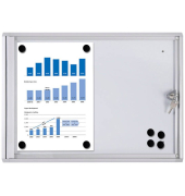 Schaukasten Economy XS SCXS2XA4, 2xA4 (A3), wei&szlig;/grau, magnetisch, beschreibbar